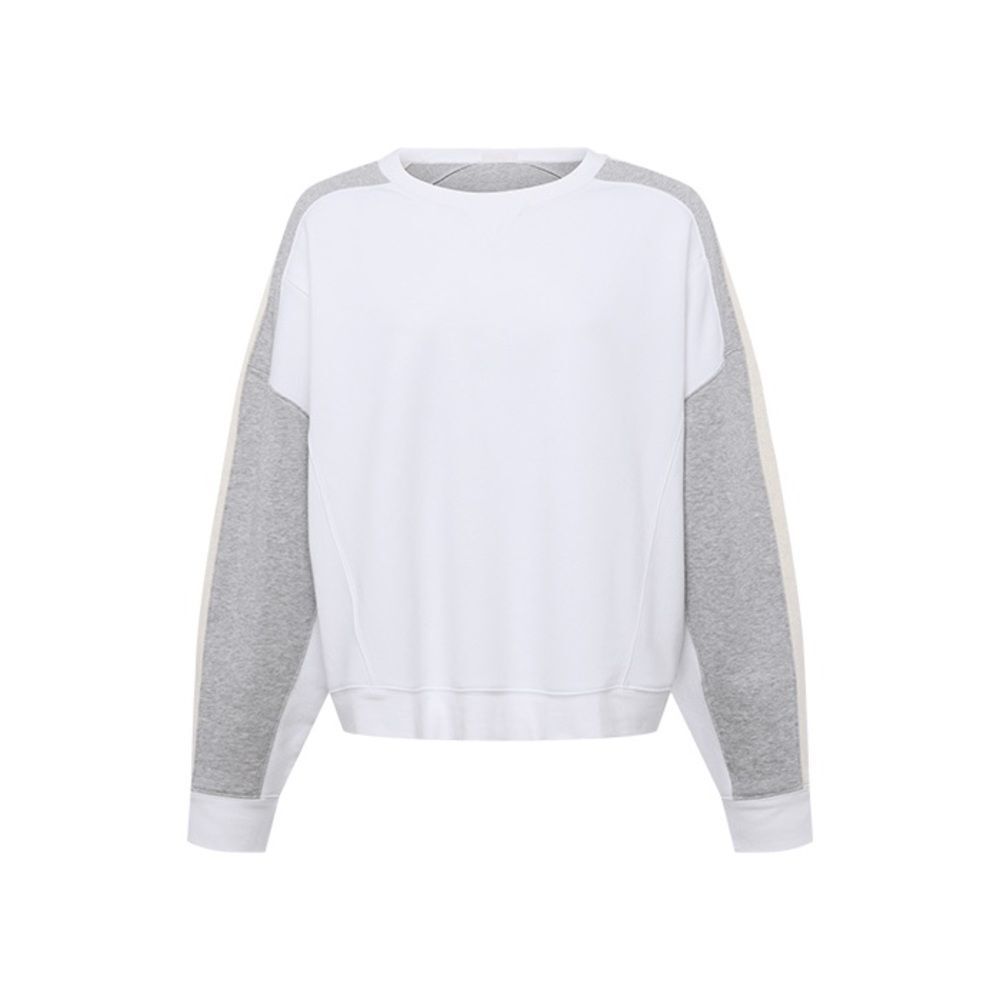 Nuuds Vintage Fleece SIDELINE Colorblock CREW sweatshirt XS white NWT in package